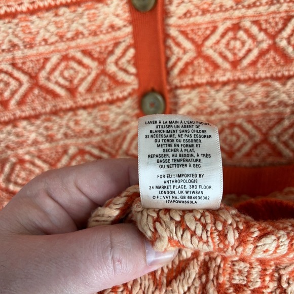 Anthropologie Moth Cardigan Womens XS Wool Blend Longline Knit Boho Indie Chic - Picture 5 of 10